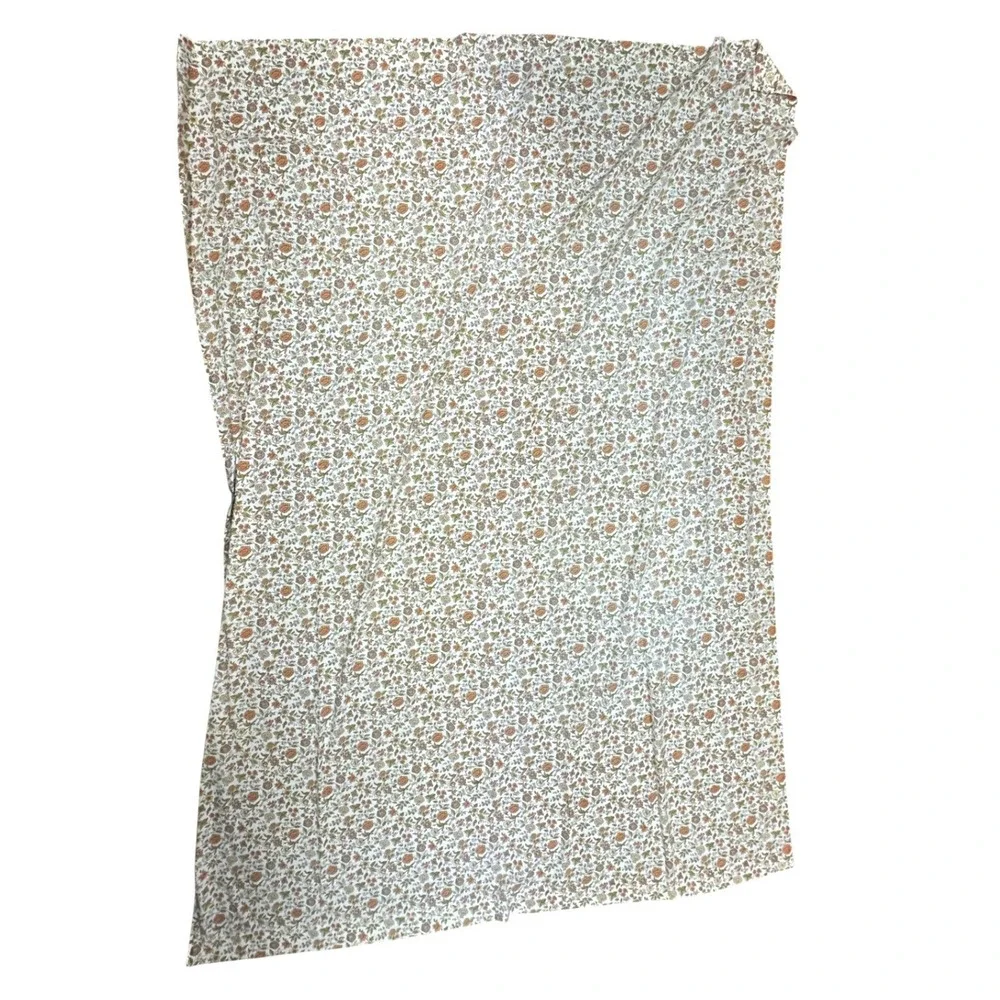 Vintage 70s Tastemaker Earthy Floral Twin Sheet Set Boho Cottagecore